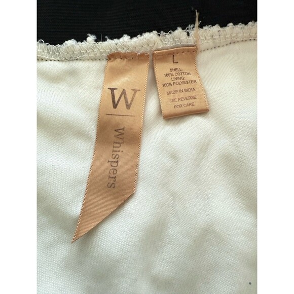 Whispers Romantic Lace Mini Skirt Off White Black Stretch Waist Band Size Large - Picture 5 of 15